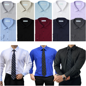 포시즌 S-5XL 남성 긴팔 일반핏 긴팔 빅사이즈 메노모소 와이셔츠 블랙 흰 일자핏 정장 셔츠