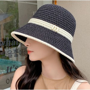 프리미엄 밀짚 버킷햇 벙거지 여행 해변 휴양지 썬캡