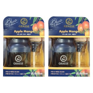 불스원 2개 불스원 그라스 블루 차량용 방향제 디퓨저 100ml 애플 망고, Apple mango/애플망고