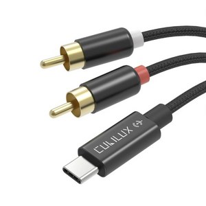 큐빌룩스 RCA to USB C 입력 케이블 스테레오 RCA에서 타입 라인 인 오디오 캡처 및 녹음용 노트북 맥북 아이패드 프로 13/12.9/11 아이폰 16/15, 1개