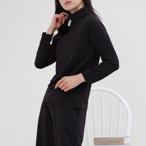 아리탐 겨울 심플 기모 목티 여자 목폴라 긴팔 폴라 티셔츠
