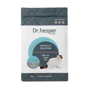 닥터헤스퍼 전연령 건식 고양이사료 가수분해 연어 헤어볼, 1개, 2kg, 닭
