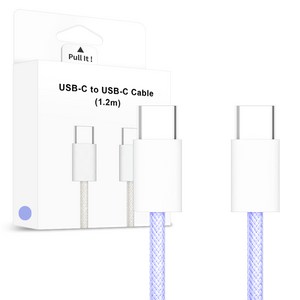 고부기 아이폰 정품 호환 C TO C 60W 페브릭 고속 충전 케이블, 1.2m(라벤더), 1개