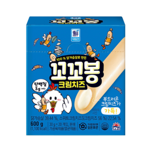 [사조대림] 꼬꼬봉 크림치즈 600g(30gX20) /닭가슴살 소시지, 2개, 600g