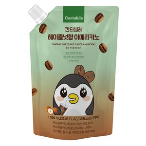 [1리터커피] 헤이즐넛향 커피 (1000ml 10팩입) 맛과 향이 진한 정통 헤이즐넛 커피, 10개, 1L, 1개입