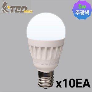 비츠온 LED 미니 크립톤 전구 5W E17, 주광색, 10개