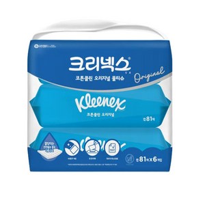 크리넥스 수앤수 코튼클린 오리지널 물티슈 캡형 80매, 215g, 80매입, 6개