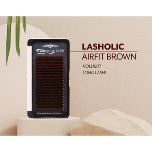 래쉬홀릭 에어핏 브라운 래쉬 땅콩 플랫모 속눈썹 연장 재료 고급원사 밀착력 더블, 10, J컬, 0.20, 1개