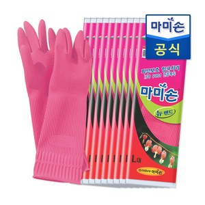 마미손 뉴밴드 고무장갑, 핑크, 대(L), 10개
