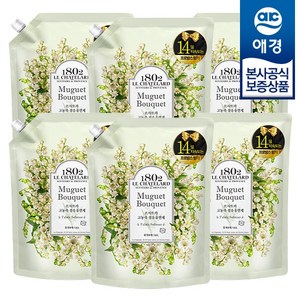 르샤트라1802 고농축 뮤게부케 섬유유연제 리필, 1.6L, 6개