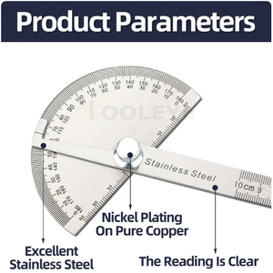 180도 각도기 금속 각도 측정기 눈금자 목공 각도계, 각도기＋자 14cm A1066 B, 1개