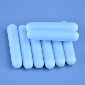 실험실 자석 PTFE 교반기 믹서 막대 피벗 링 없는 흰색 색상, C3x5  5pcs