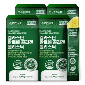 한국바이오셀 엘라스틴 알로에 콜라겐 젤리스틱, 300g, 4개