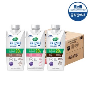 [셀렉스] 프로핏 웨이프로틴 드링크 3종 혼합 초코4+복숭아4+아메리카노(4)(총12팩), 12개, 330ml