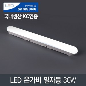 LED 은가비 일자등 30W 삼성칩 (오스람칩) 국내산 주광색 화이트, 화이트(주광색)