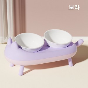 반려견 높이조절 밥그릇 세라믹 접이식 식기 물그릇, 보라 (2172), 1개