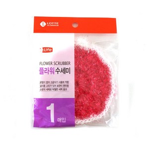 롯데 이라이프 플라워수세미 아크릴수세미 꽃, 1개, 개당수량