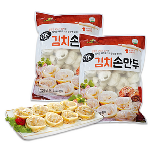 스마일유통 맛있는 OK 김치손만두, 2개, 1.2kg