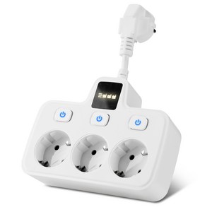 독립 스위치가 있는 3 콘센트 유럽식 특수 전원 소켓 난연성 가정용 스트립, 01 eu plug, [02] WHITE, 1개