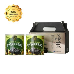 선물세트 국내산 광천 해달음 아보카도유 돌김 35g 캔김, 2캔