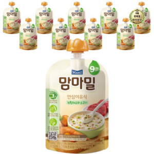 맘마밀 안심이유식 9개월부터, 녹황채소와 소고기, 100g, 10개