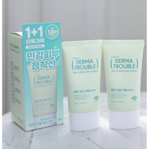 [ 1 + 1 ] 후시다인 더마 트러블 징크 카밍 선크림 50ml + 50ml SPF50+ 동화약품 후시다인선크림, 2세트, 100ml