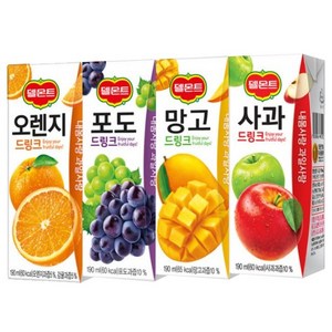 [믹스박스] 델몬트 드링크 4종 세트 (망고8+오렌지8+포도8+사과8), 64개, 190ml