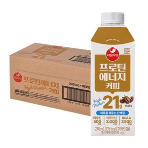 테온셀 서울우유 프로틴 에너지 커피 240mlx18개, 18개, 240ml