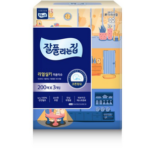 잘풀리는집 리얼실키 미용티슈, 200매입, 15개