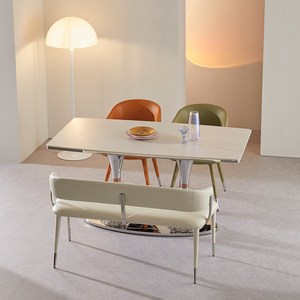 지엔 포세린 세라믹 1500 4인 식탁 세트(올리브의자2개+벤치1개), 무광연그레이