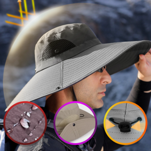 아이미카 넓은챙 와이드 대두 등산 모자, 리얼블랙