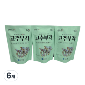 손수식품 손수고 고추부각, 60g, 6개