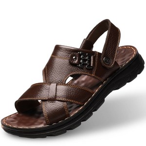 남자 샌들 편한 여름 미끄럼 방지 소가죽 슬리퍼 캐주얼 비치화 운전신발 Men's Sandals