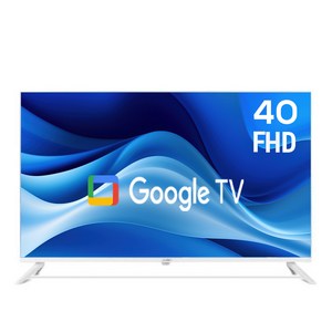 프리토스 101cm 40인치 스마트TV 구글 오프화이트 베젤리스 1등급, 고객직접설치, 스탠드형, 40SMART 화이트