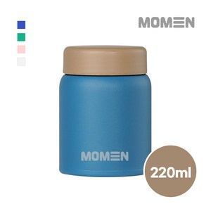 모멘 미니 이유식 보온병 304스테인리스 보온보냉 미니 푸드자 미니죽통, 1개, 220ml, 블루