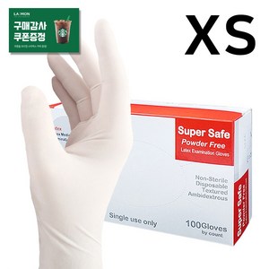 라몽 프리세이프 라텍스 장갑 100매입 파우더프리 일회용 의료용 시술용 업소용, 1세트, XS