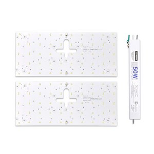 케빈라이팅 국산 삼성칩 조명 거실등 리폼 LED 모듈 사각방등 50W 400x175mm(2장), 삼성 LED 칩, 표준형3000K(노란빛)