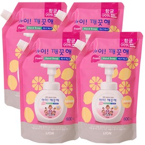 아이깨끗해 핸드워시 레몬향 리필, 600ml, 4개