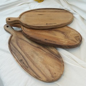 트리포크 워루 나무 타원 손잡이 접시 3size, 1개