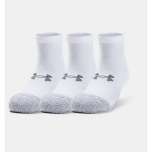 [언더아머 본사]성인용 HeatGear 로 컷 삭스 3팩 1346753-100, White-M