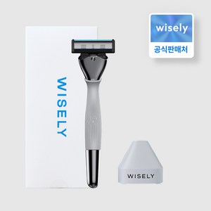 [와이즐리] 면도기 스타터 세트, 1세트, SENS (상처 없는 면도), 슬레이트 그레이