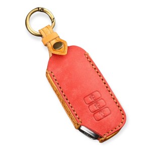 KIA 기아 스포티지 쏘렌토 셀토스 카니발 K5 K7 K8 차열쇠 키홀더 차키링 차량용품 가죽 스마트키케이스, 빈티지 레드, 기아 7버튼(쏘렌토 K5 DLS 외)