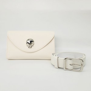 [최부장골프] 스컬 3가지컬러 골프 힙색 골프 파우치 벨트 허리 가방, 화이트, 1개