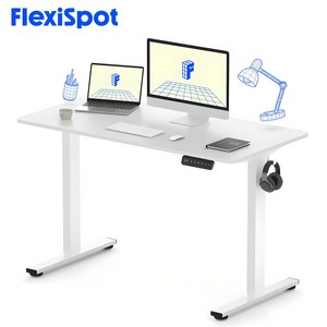 FlexiSpot 전동 모션 데스크 컴퓨터책상 높이조절책상 A/S 5년 높이690-1100mm 1200 학생책상 낮은 높이 사무실책상 게이밍책상 EF1, 화이트