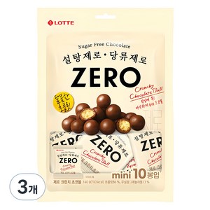 롯데제로 크런치 초코볼, 140g, 3개