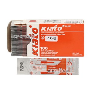 키아토 메스날 20호 100개입 수술용 의료용칼 Kiato Sugical Blade, 일회용수동식의료용칼, 1개