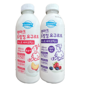 덴마크 드링킹요구르트 750mlx3병(복숭아2+베리믹스1)무배, 3개, 750ml