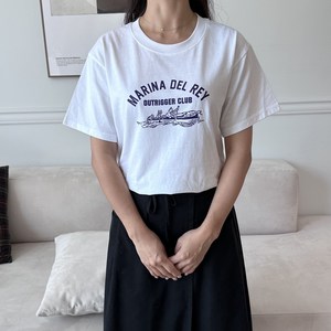 쥬베아르 여성 탄탄한 코튼 면 100% 프린팅 반팔티