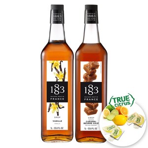 1883 바닐라 시럽 1000ml+1883 솔티드카라멜 시럽 1000ml+트루시트러스, 1L, 2개