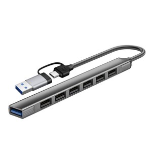 2 in 1 USB 3.0 허브 타입 C 7 포트 멀티 스플리터 어댑터 USB 전원 어댑터, 1개